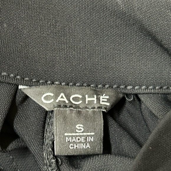 Cache Black Blouse Mock Neck Cold Shoulder Dolman Long Sleeve Size S NWT - Picture 6 of 8